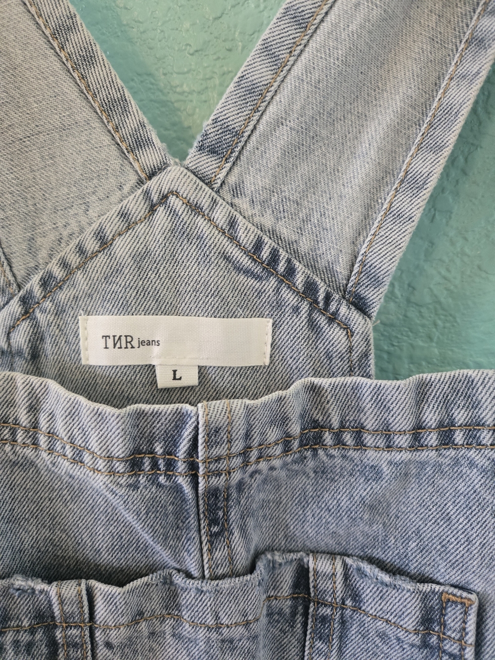 Light Blue Distressed Women's Denim Overalls - Picture 4 of 4